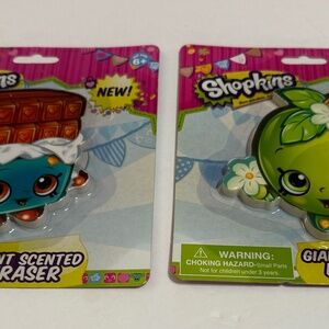 2PC set,Shopkins Eraser Giant Scented Eraser Ages 6+ NEW